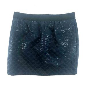 LOFT- NAVY BLUE SKIRT WITH METALLIC PATTERN